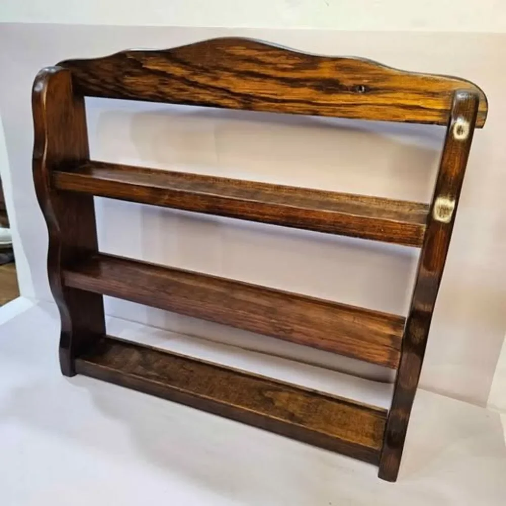 Vintage 3-Tier Wooden Wall Shelf